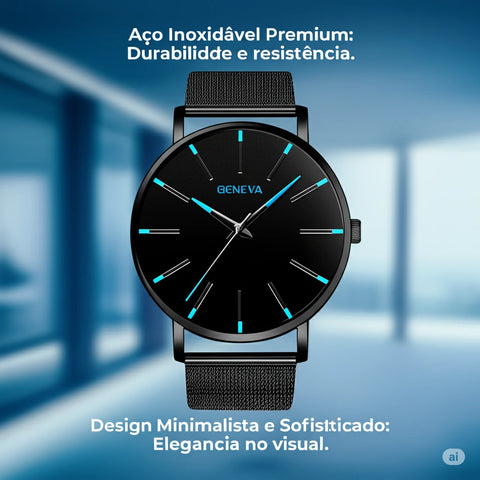 Relógio Masculino de Luxo Geneva Minimal Original | Estilo e Elegância