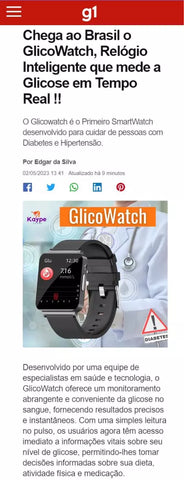 GlicoWatch Reloj inteligente - ¡Medidor de Glucosa en Sangre y más!