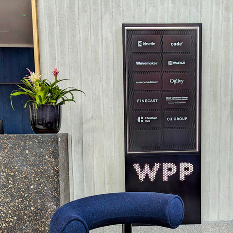 The entrance sign to Essence Mediacom and WPP campus in Manchester