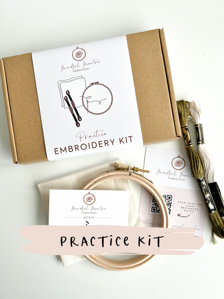 AIAMIXO Embroidery Starter Kit Beginners Kit Including Cloth, Instructions, Embroidery Hoop, Color Threads and Embroidery Scissors for Kid