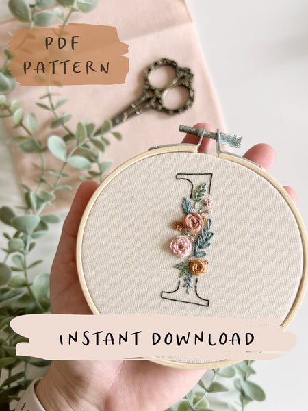 Wild Daisy Embroidery Pattern with Instructions