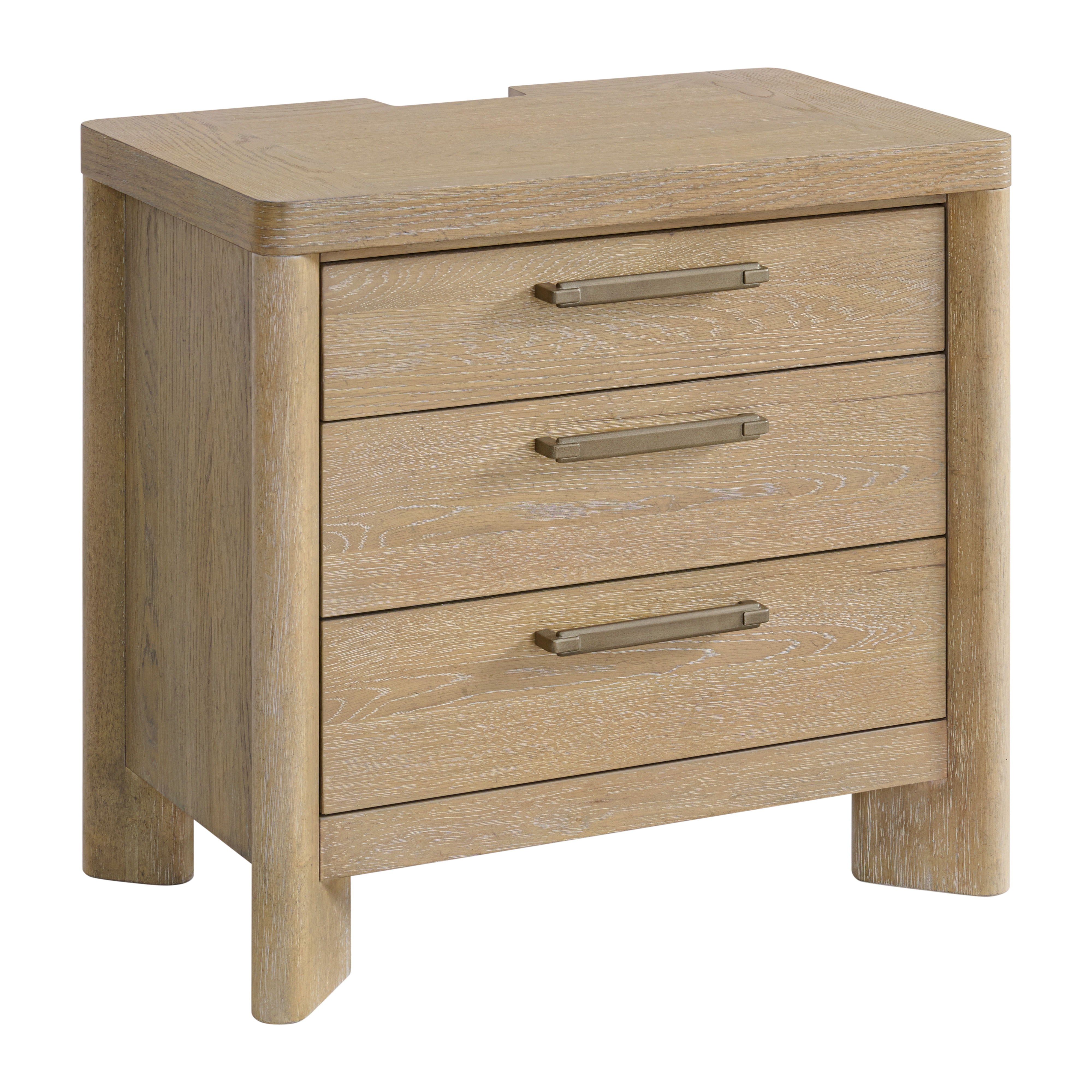 Light Brown 3-Drawer Nightstand from Pacific Grove