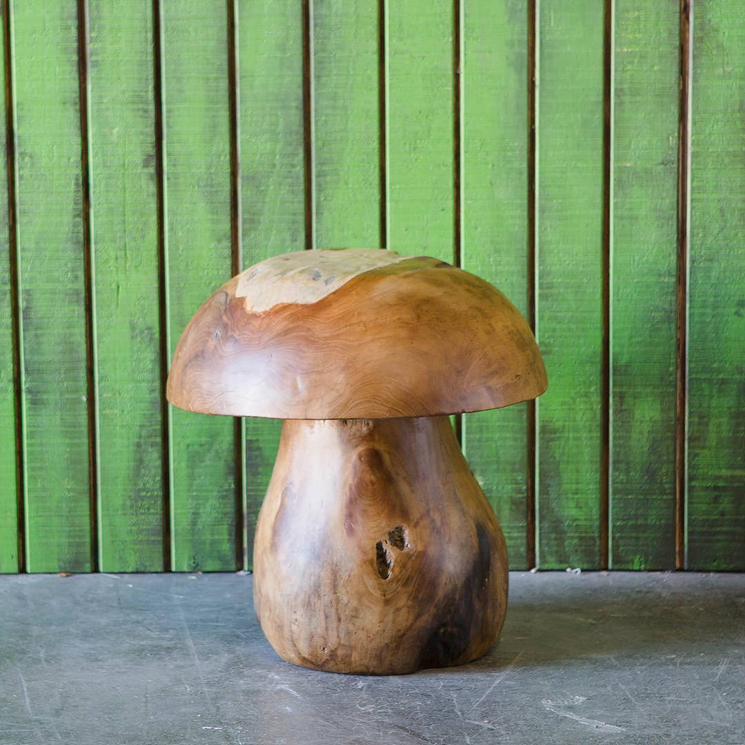 13"H Small Teak Root Mushroom Stools
