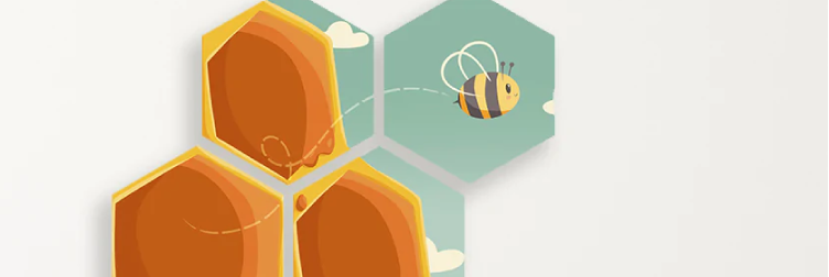 Banner met Bee Happy hexagons