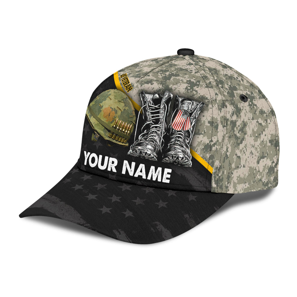 US Army Veteran Personalized Name Classic Cap - Beebuble