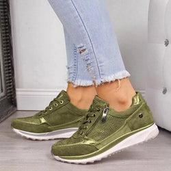 Women Zipper Lace up Orthopedic - Plantar Faciitis Shoes