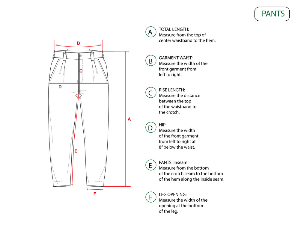 How To Measure - Pants – Sophie Rue