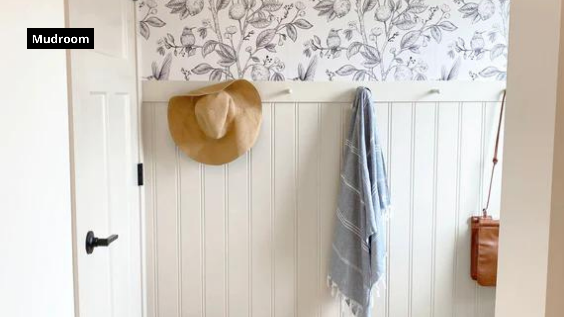Peel and stick wallpaper for Mudroom wall