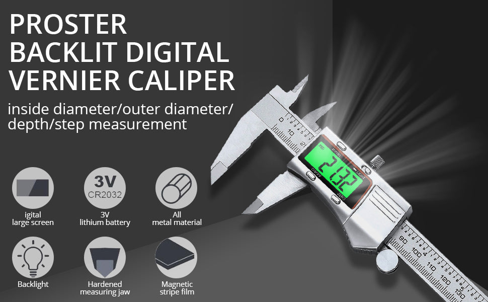 Proster Backlight Digital Vernier Caliper 150mm/6inch