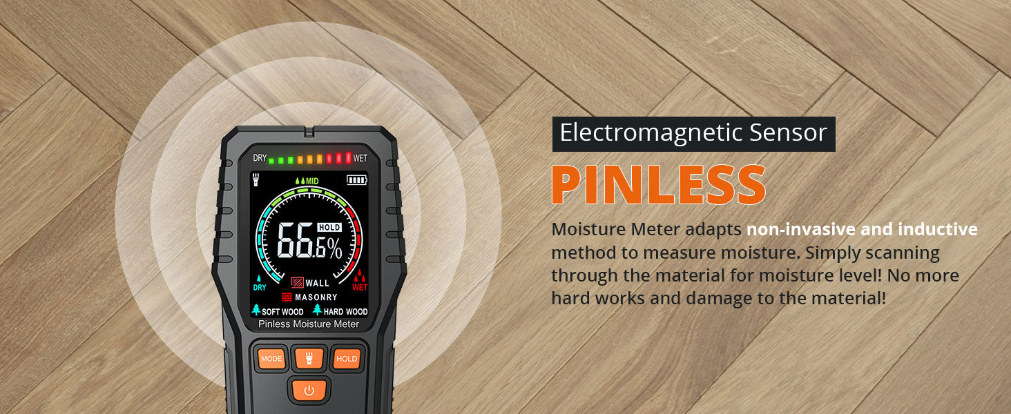 Proster Pinless Moisture Meters with Backlit LCD Screen Non-Invasive