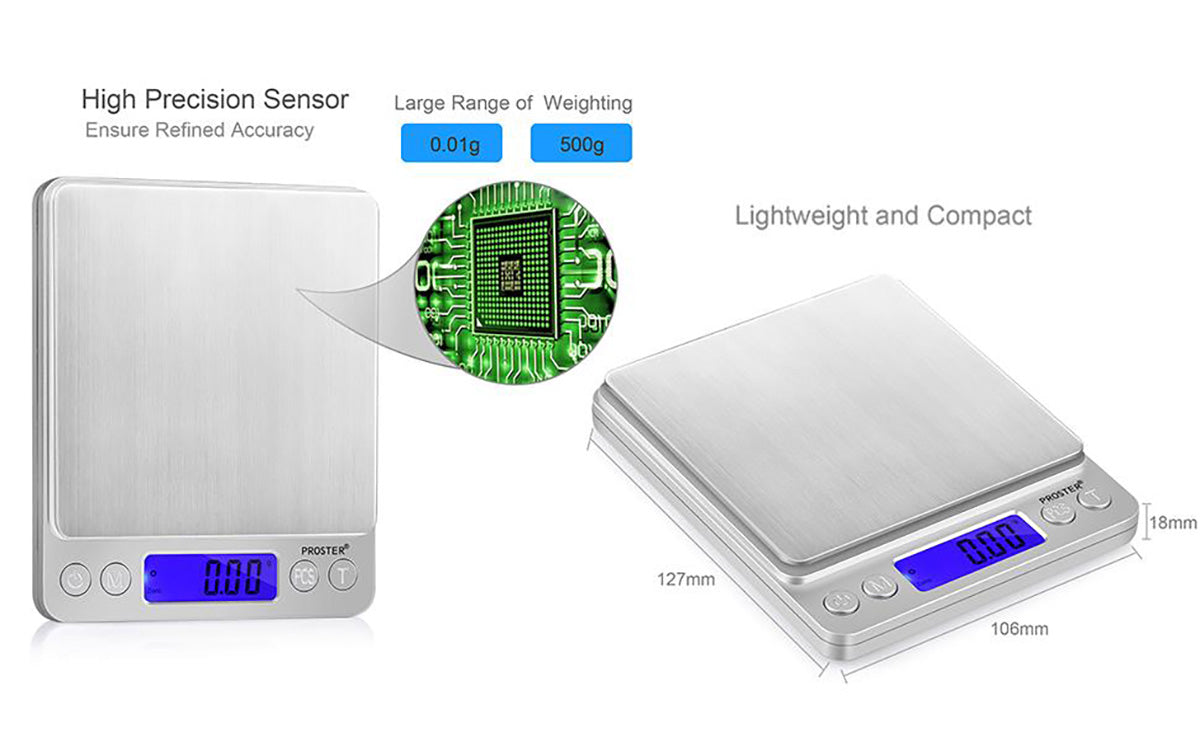 Proster Kitchen Scale 0.01-500g Mini Digital Food Scale