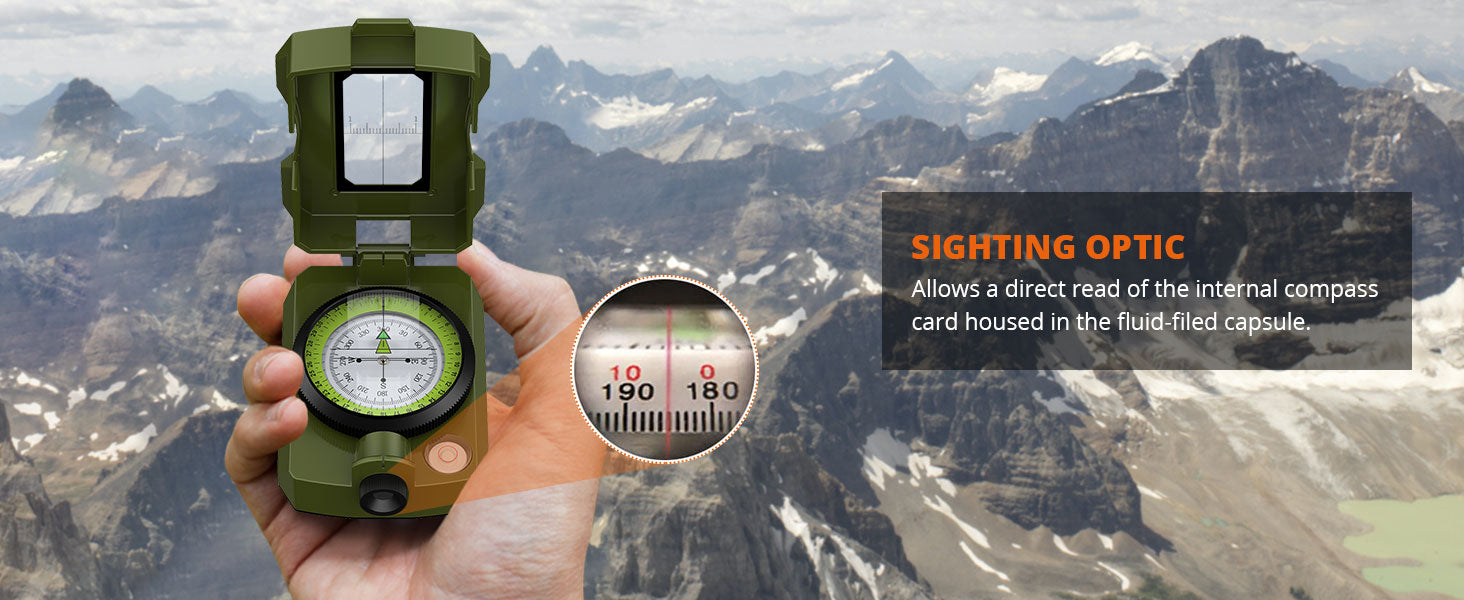 Proster IP54 Hiking Compass with Sighting Clinometer Professional Military Compass