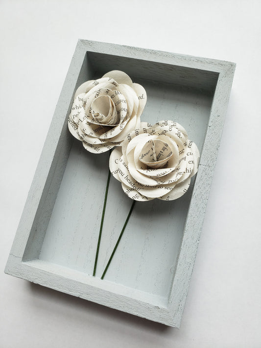 Book Page Paper Flower Bouquet - Roses