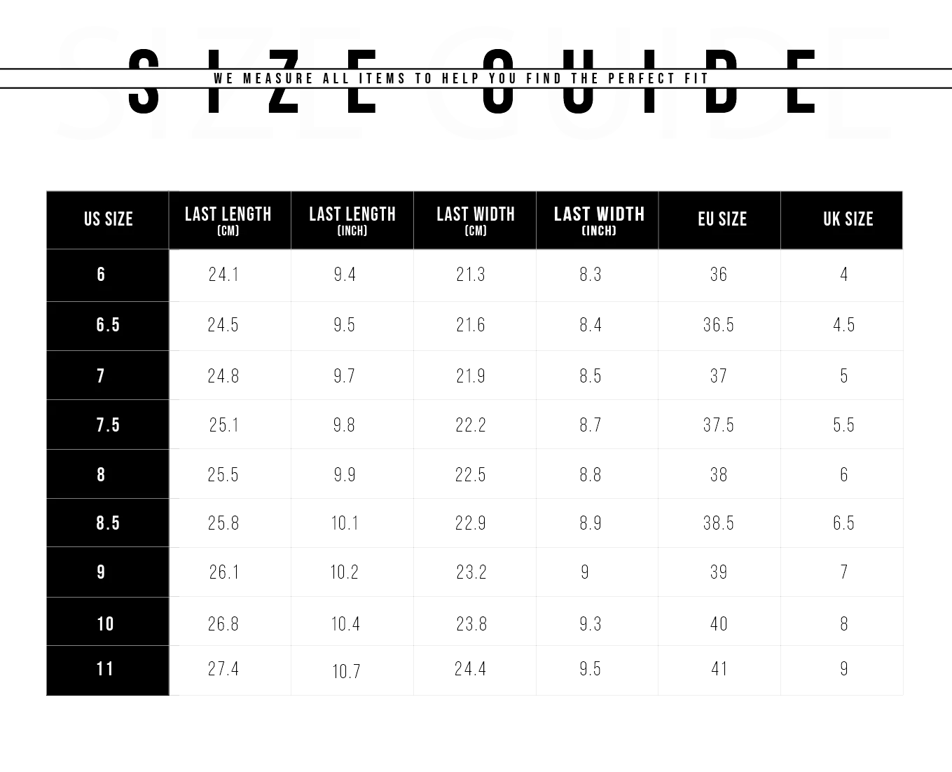 SIZE GUIDE – SHUSHOP