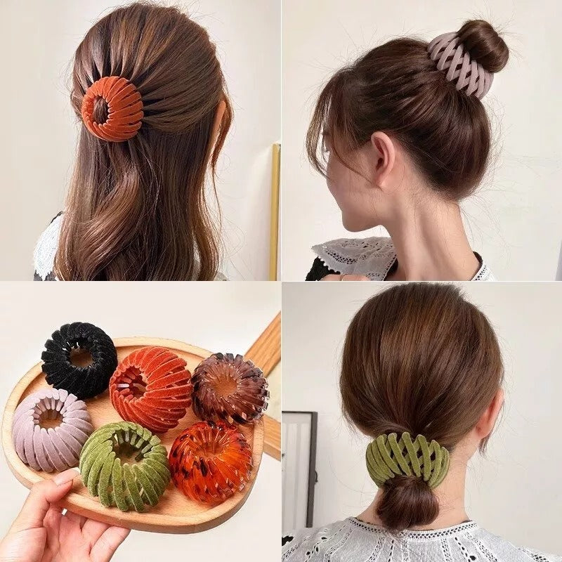 3 PCS of Velvet Bird Nest Magic Hair Clip Lazy Birds Nest Plate Hairpin  Hair Bun Maker Ponytail Holder Clips for Woman Girls Hair Accessories   Amazonin Beauty