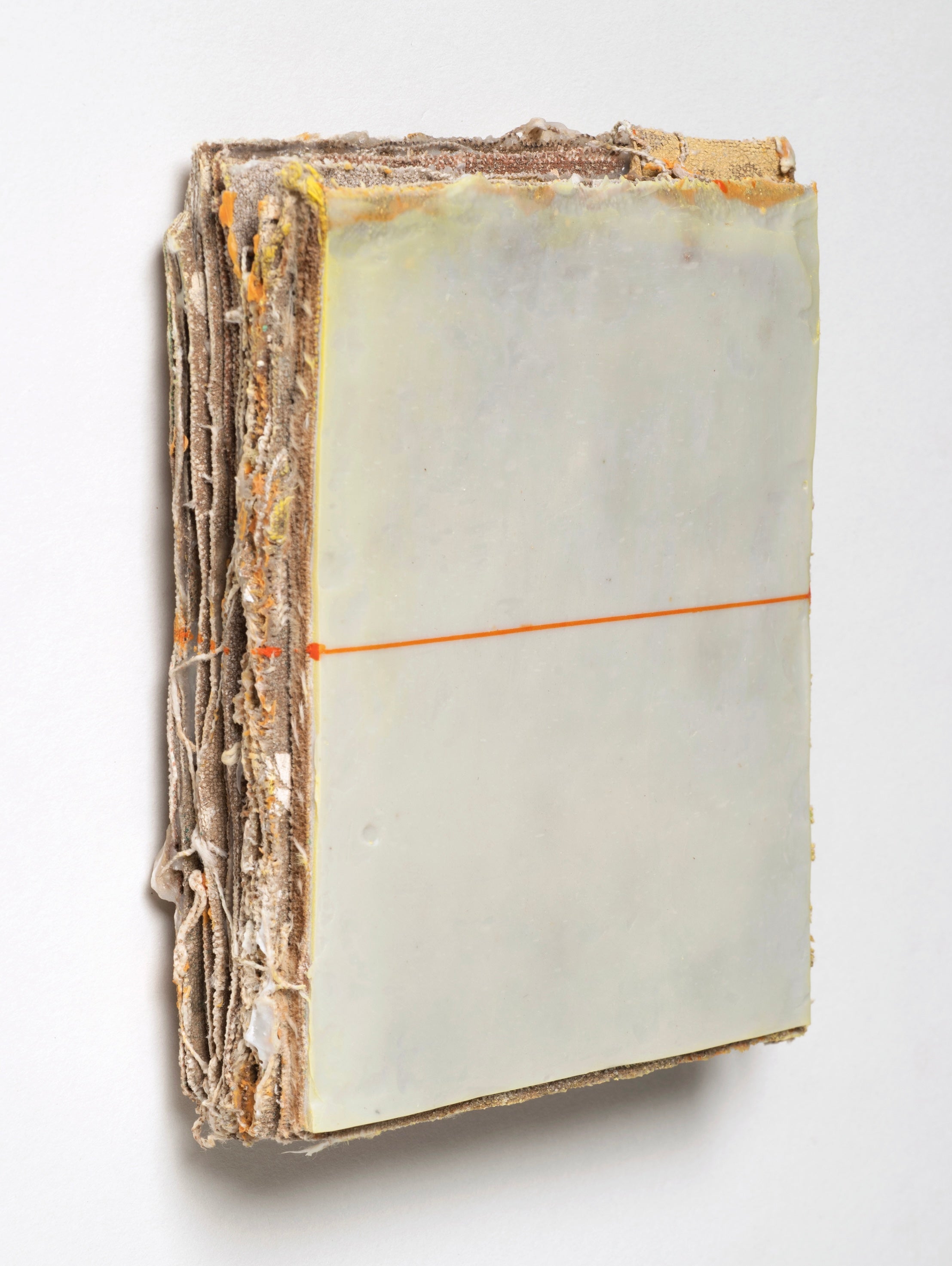 Ben Dallas, Bland Sandwich 5, 2022,  5x4 in., used canvas, glue, acrylic paint and medium