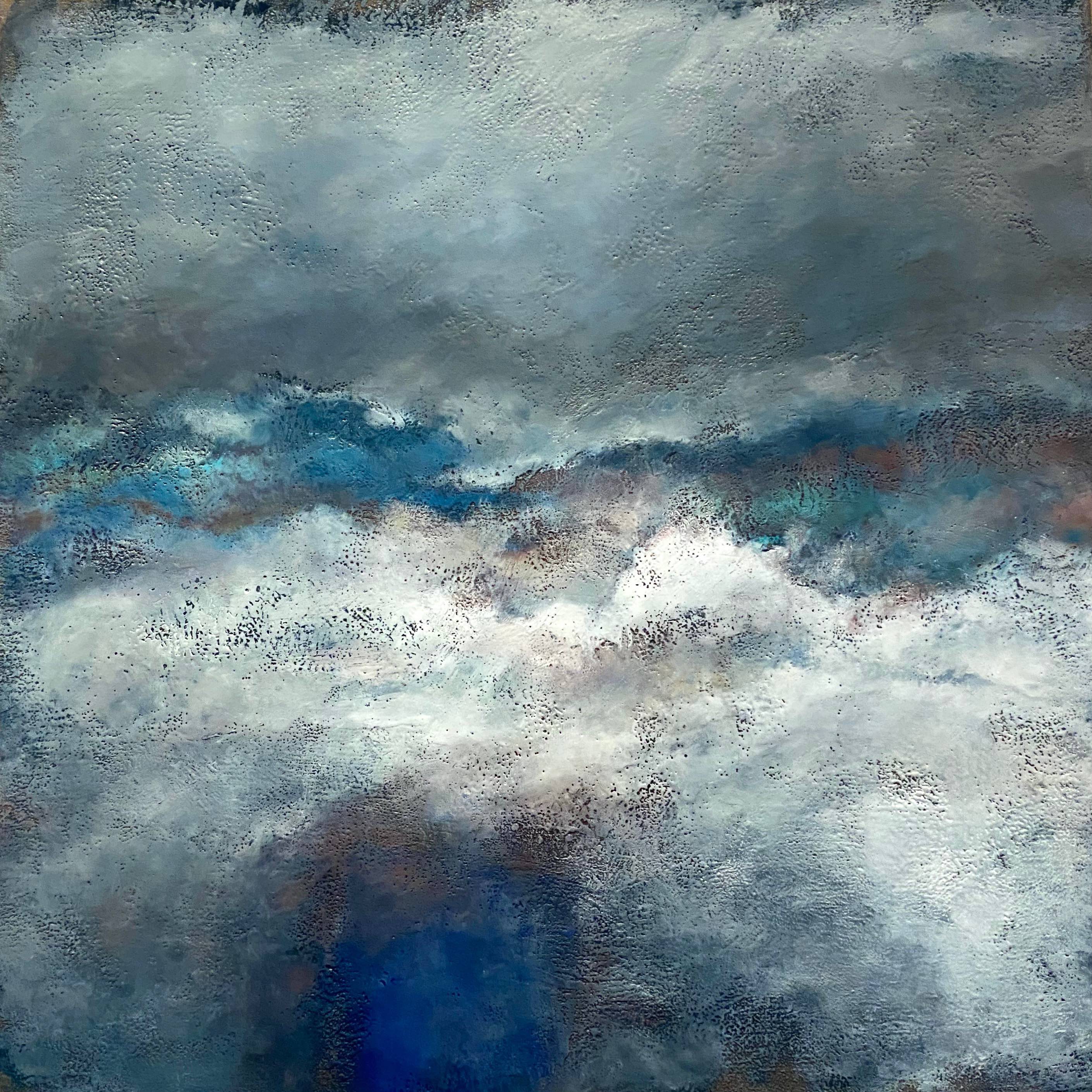 Catherine Eaton Skinner, Painting Crosscurrents, 40x40