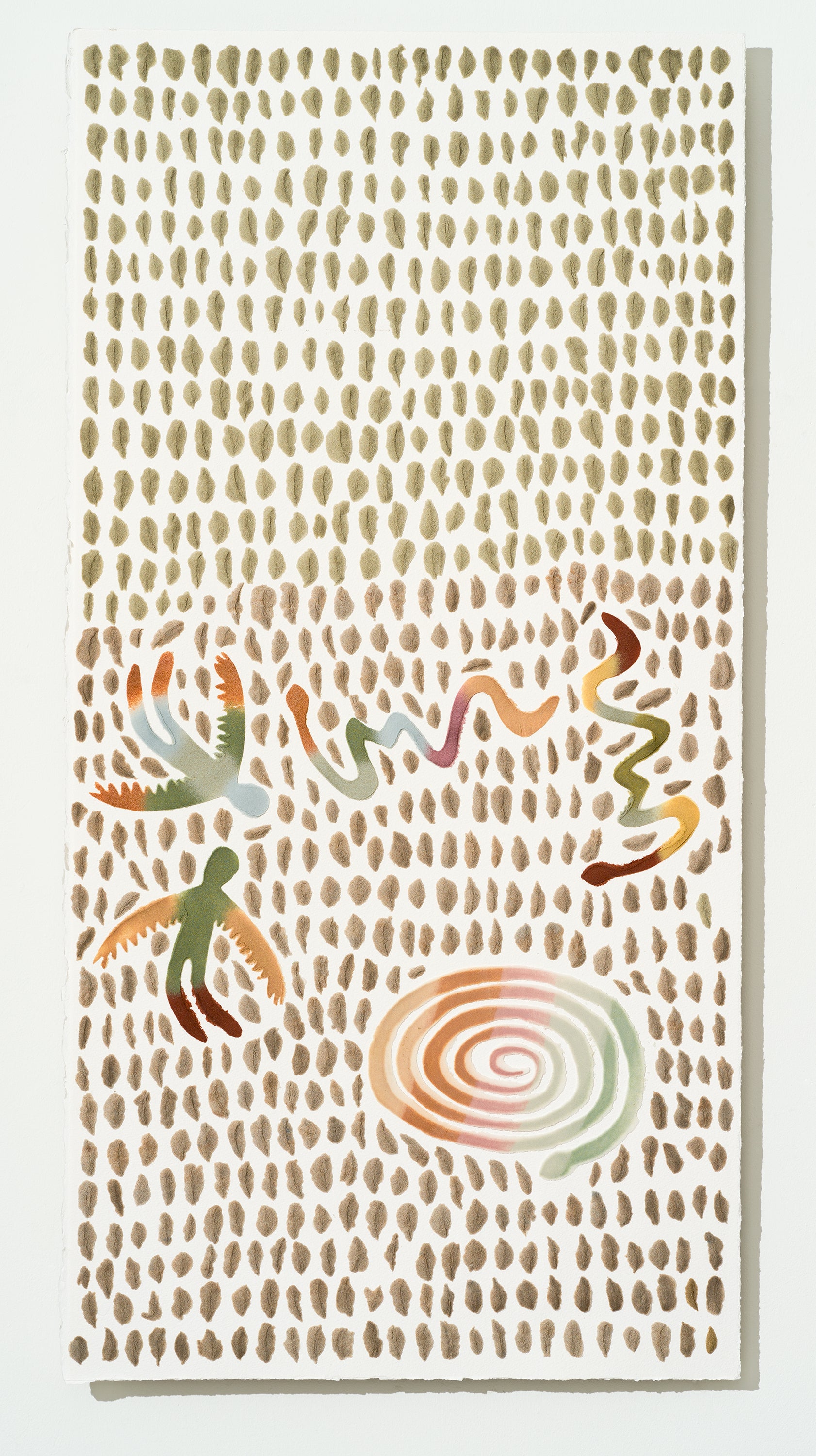 Dream 2 2023 kiln-fired glass on Arches paper, mounted on wood board 48 x 24 in.