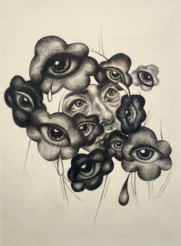 Caroline Liu, Cosmos (drawing), 2023, graphite on paper, 12 x 9 in.