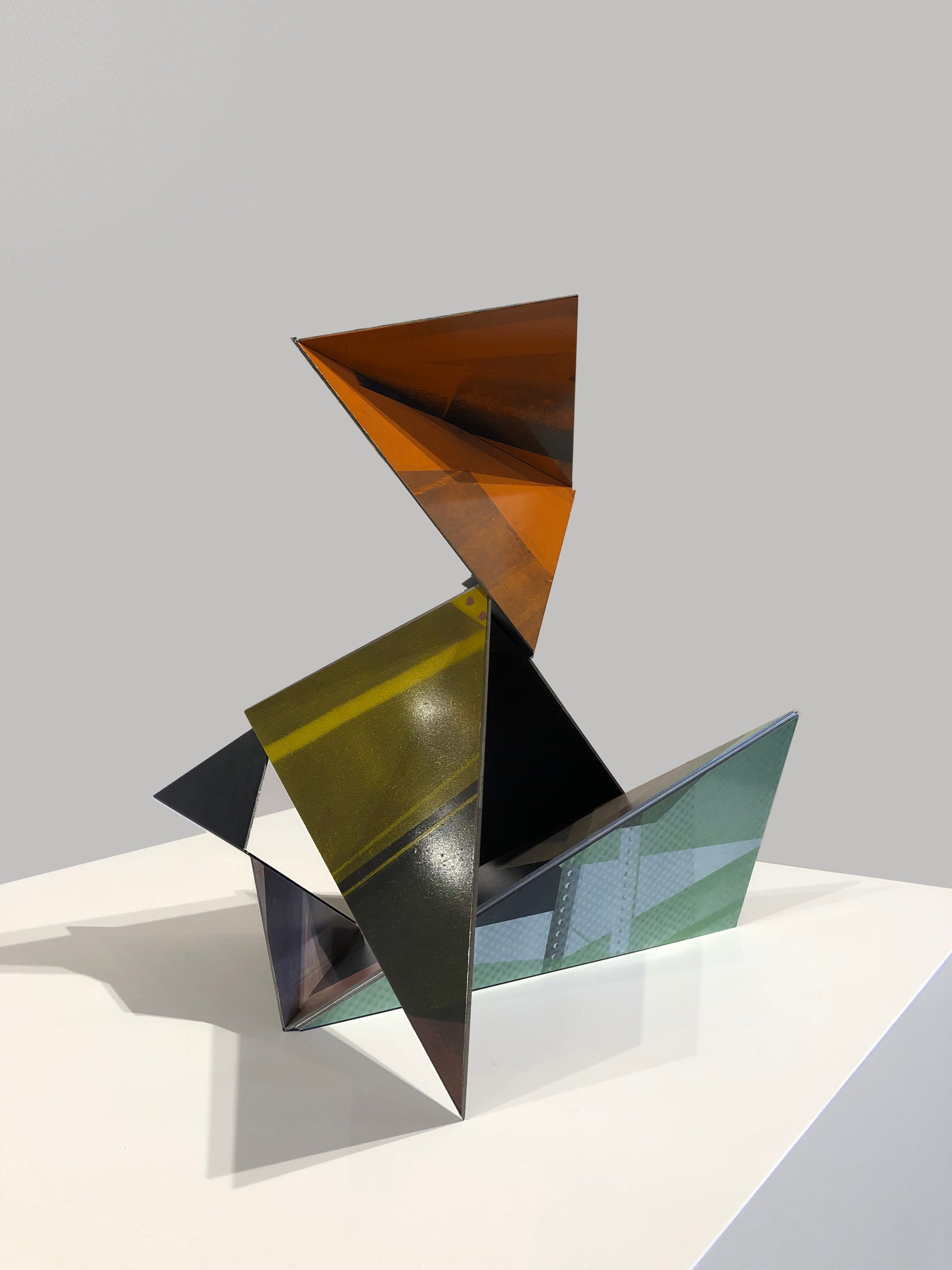 Natalie Christensen and Jim Eyre, Variant II, 2022, serigraphic transfer with acrylic paint on steel