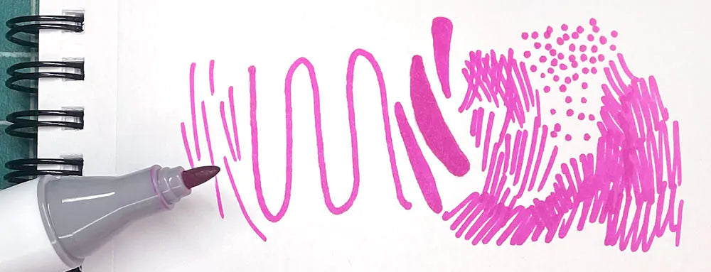 brush strokes on paper using bullet tips