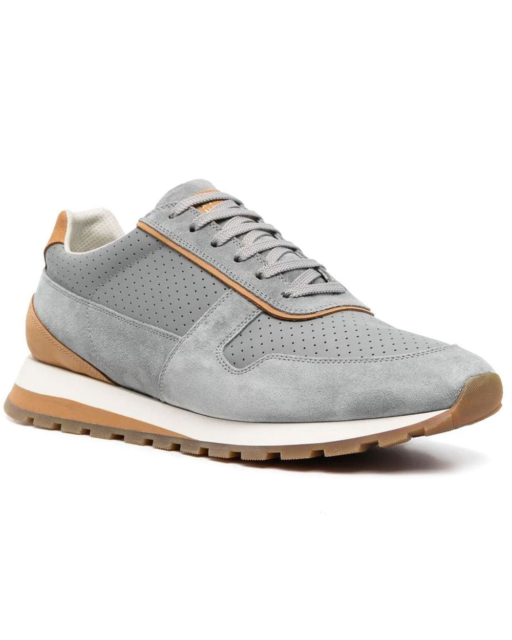 Arne Beschuldigingen genetisch Brunello Cucinelli Grey Perforated Leather Sneaker – Stanley Korshak