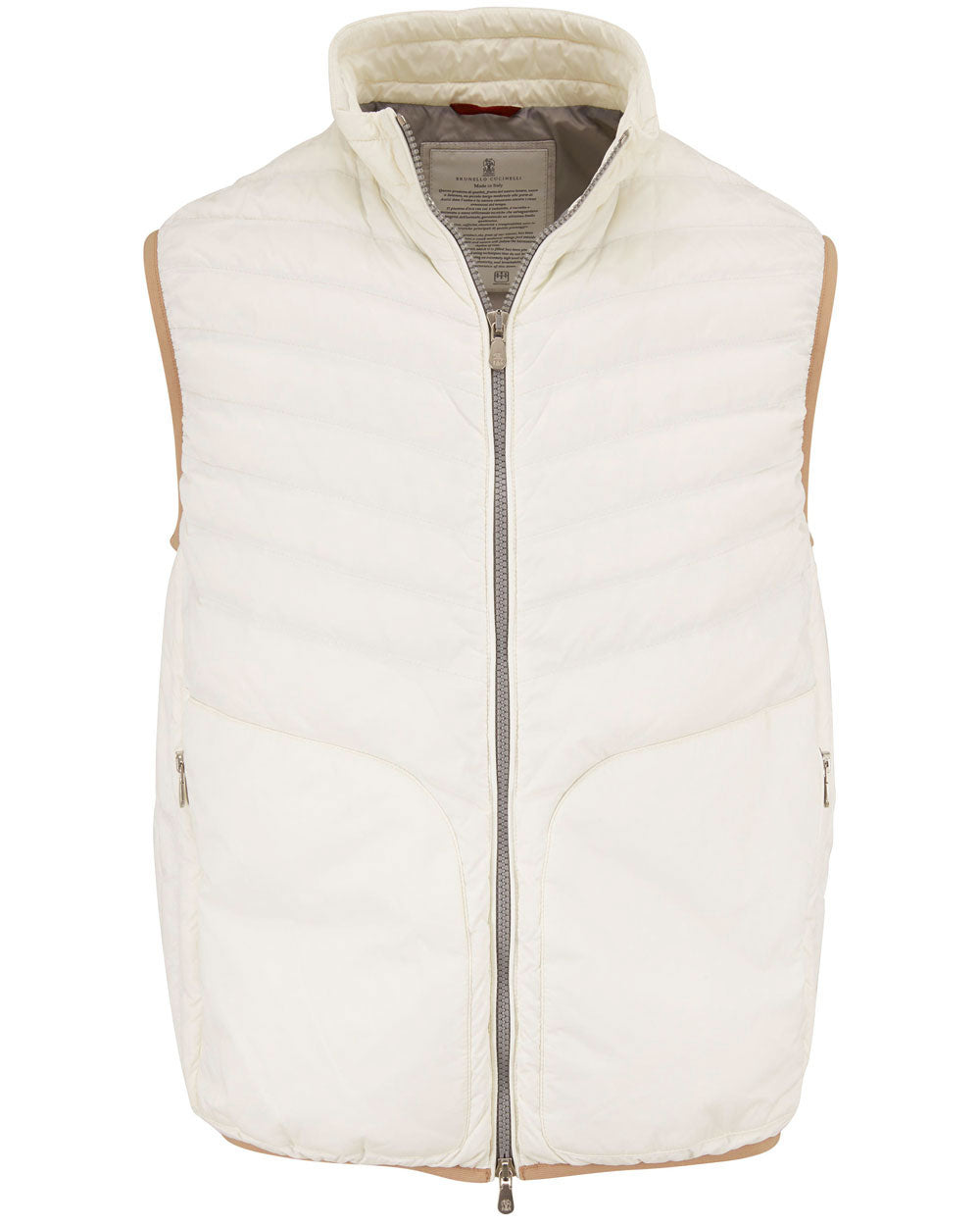 Brunello Cucinelli White Nylon Lightweight Down Vest – Stanley Korshak