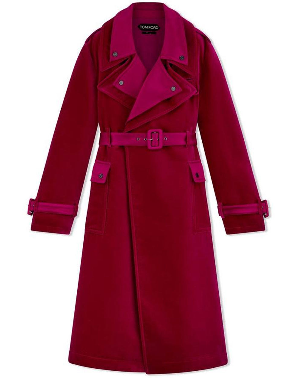 Tom Ford Raspberry Velvet Trench Coat – Stanley Korshak