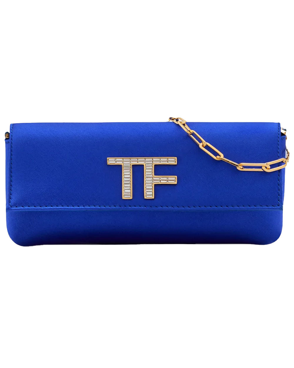 Tom Ford Small Crystal Satin Shoulder Bag in Electric Blue – Stanley Korshak