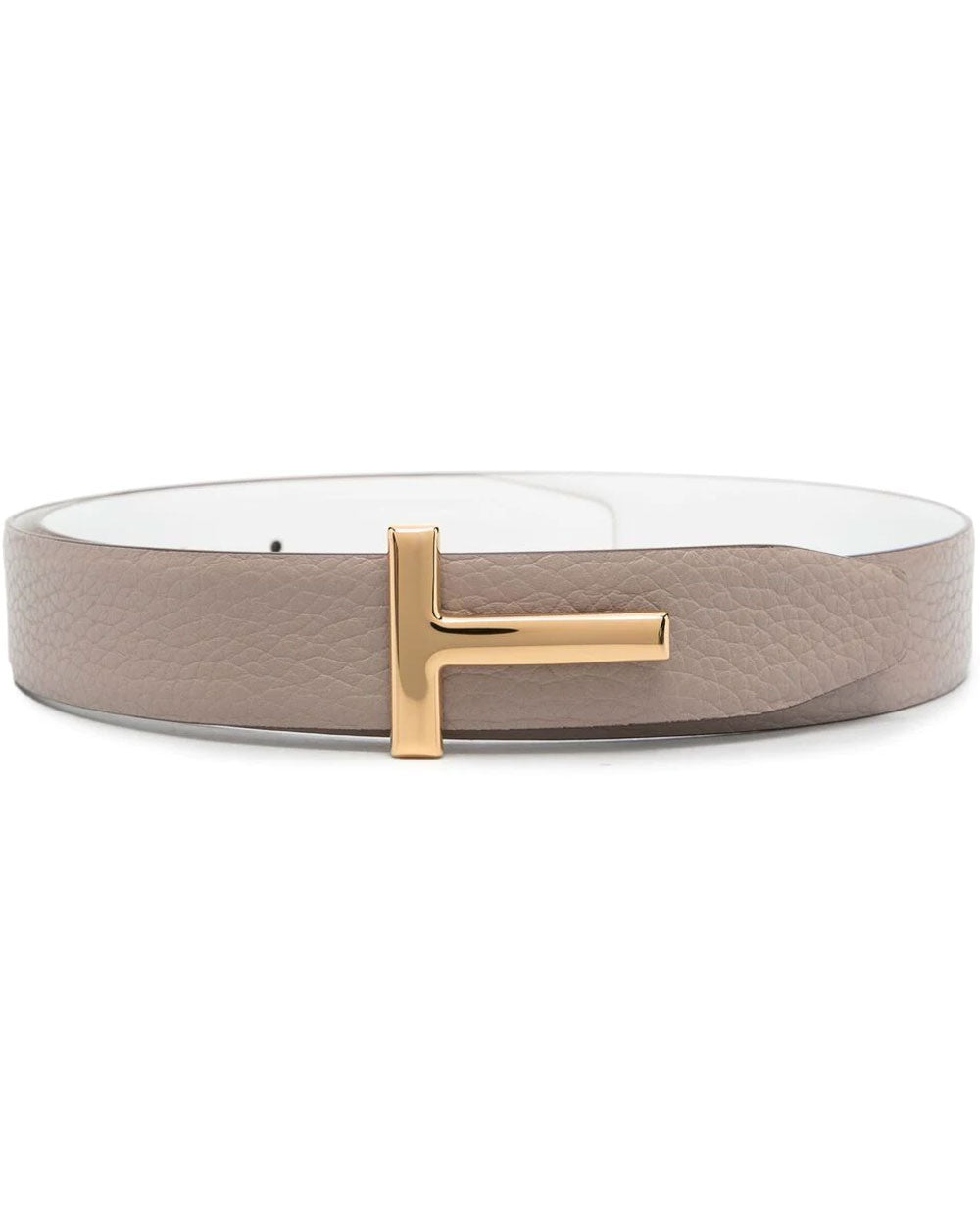 Tom Ford T Buckle Reversible Leather Reversible Belt in Taupe and White –  Stanley Korshak