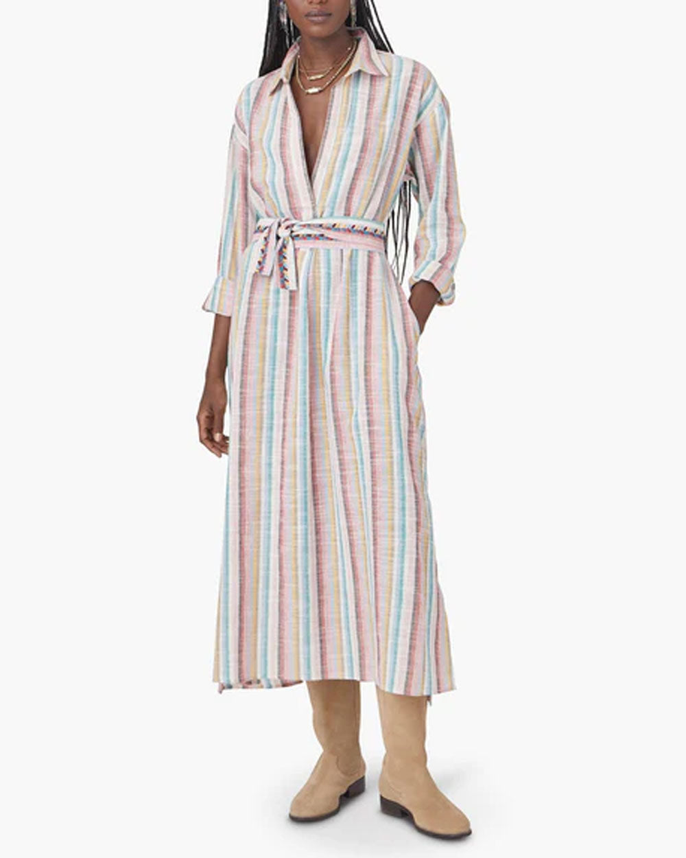 Xirena Pink Sunrise Stripe Hope Midi Dress – Stanley Korshak