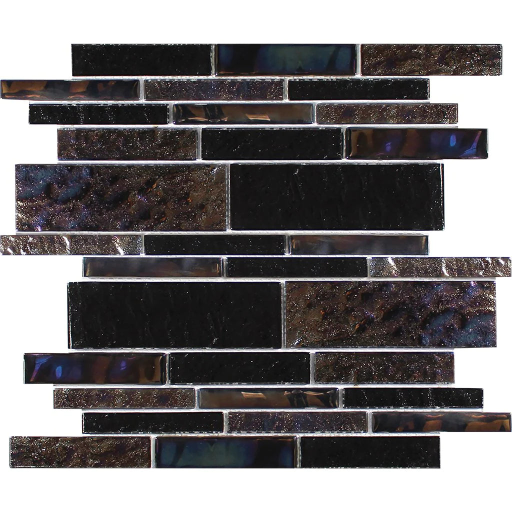 Aquatica Blackstone Linear Glass Mesh Tile 11.75"x11.75" - Treasure Collection