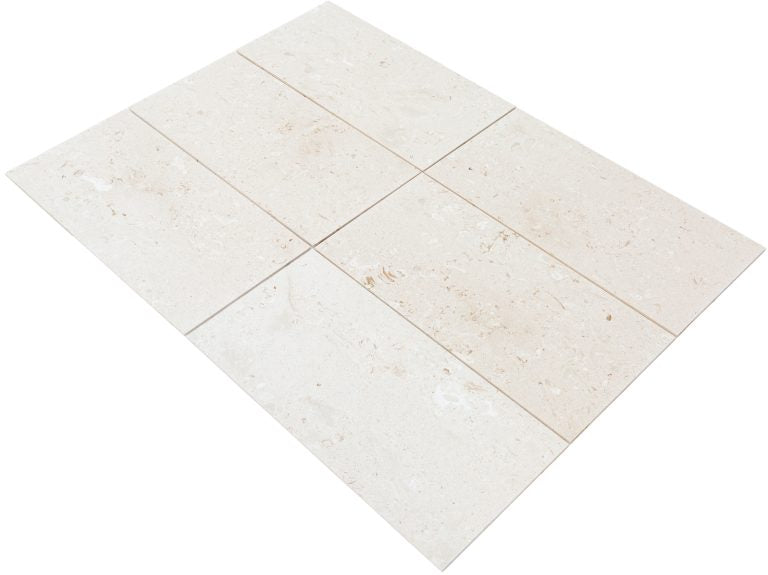 myra white limestone tile top view product shot