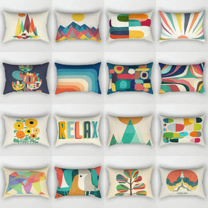 Geo's Fun Rainbow Abstract Bolster Pillows - The Color Pickers
