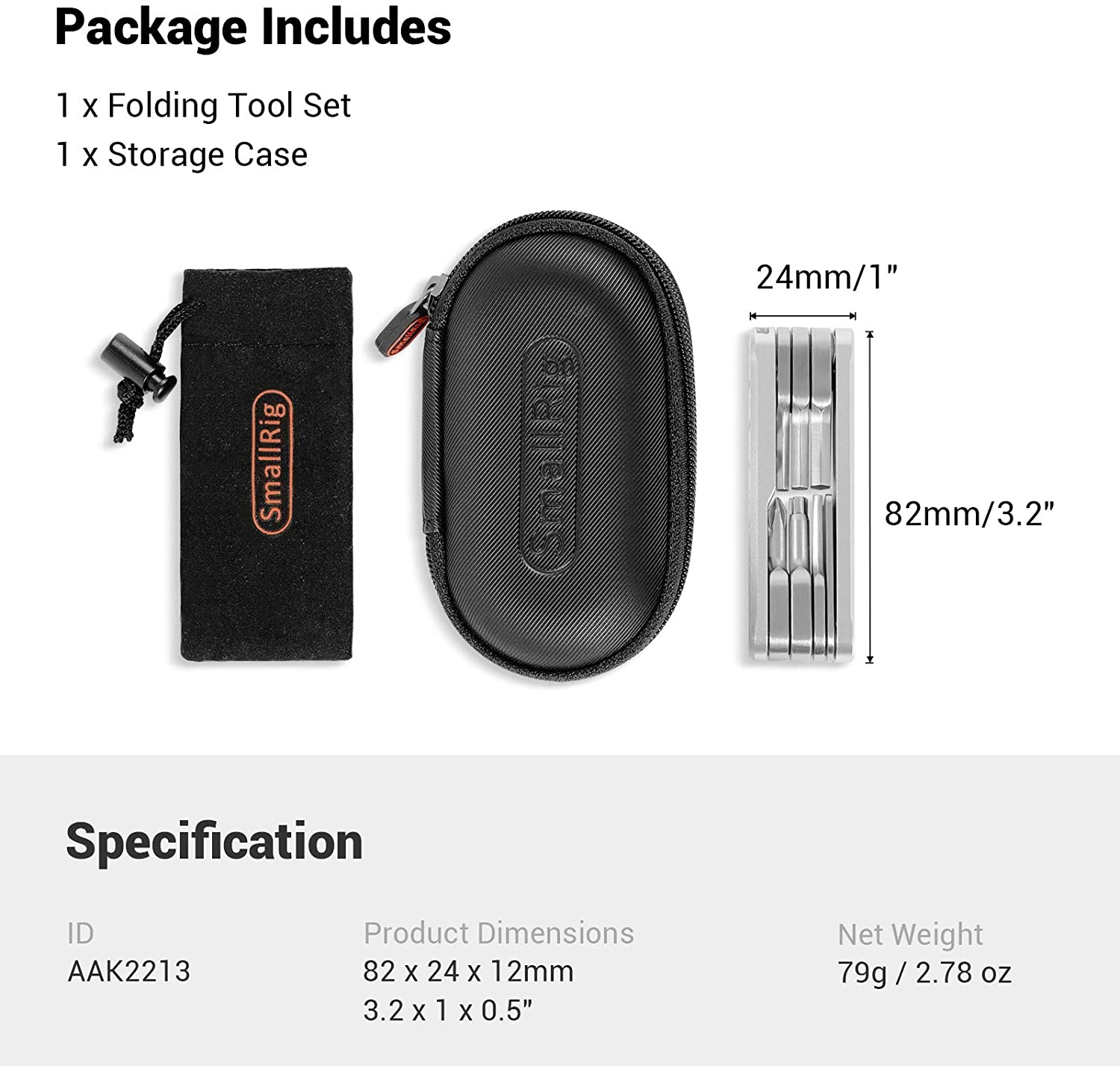 SMALLRIG Folding Tool Set with Screwdrivers and Hex Keys – AAK2213