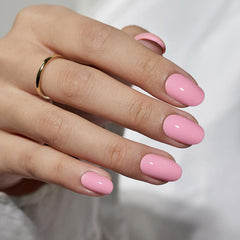 crayon pink oval nails