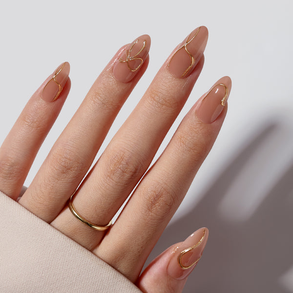 Radiant Ribbons Almond Nails