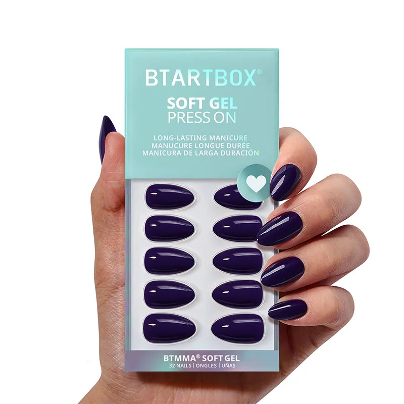 Storm Black Almond Nails - Soft Gel Press On