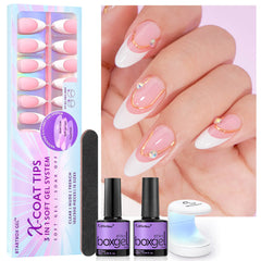 French-Nail-Pink-Medium-Almond