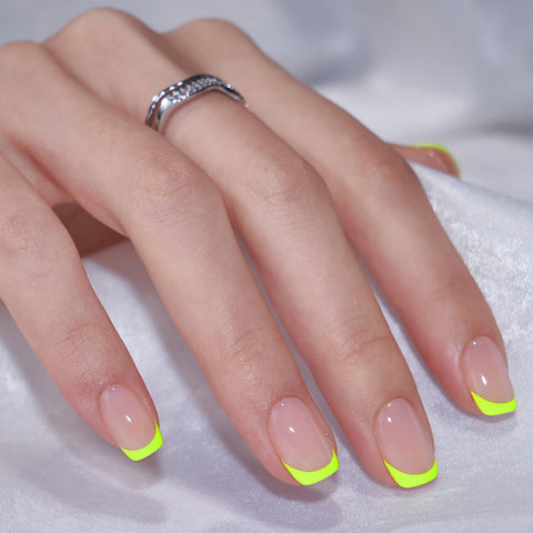 Green Apple Square Press On Nails