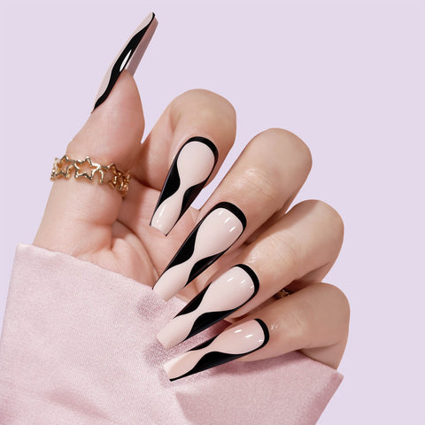 Black and Pink Nail Designs