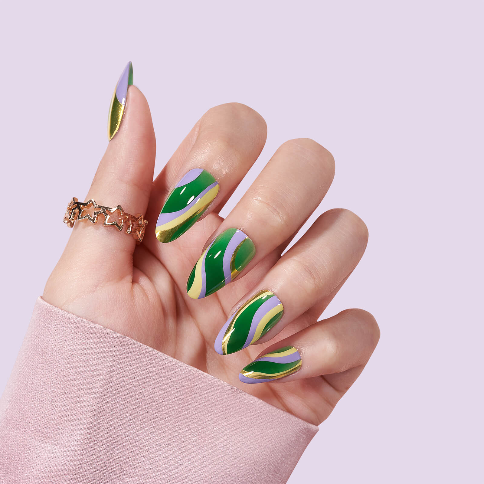 green almond nails