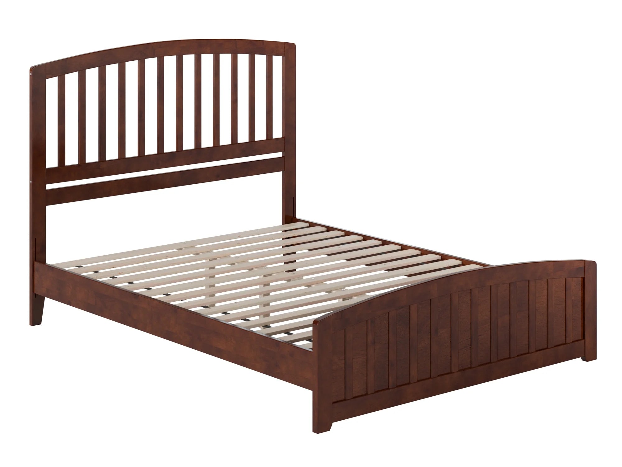 AFI Quincy Queen Solid Wood Low Profile Platform Bed with Matching Footboard, Walnut