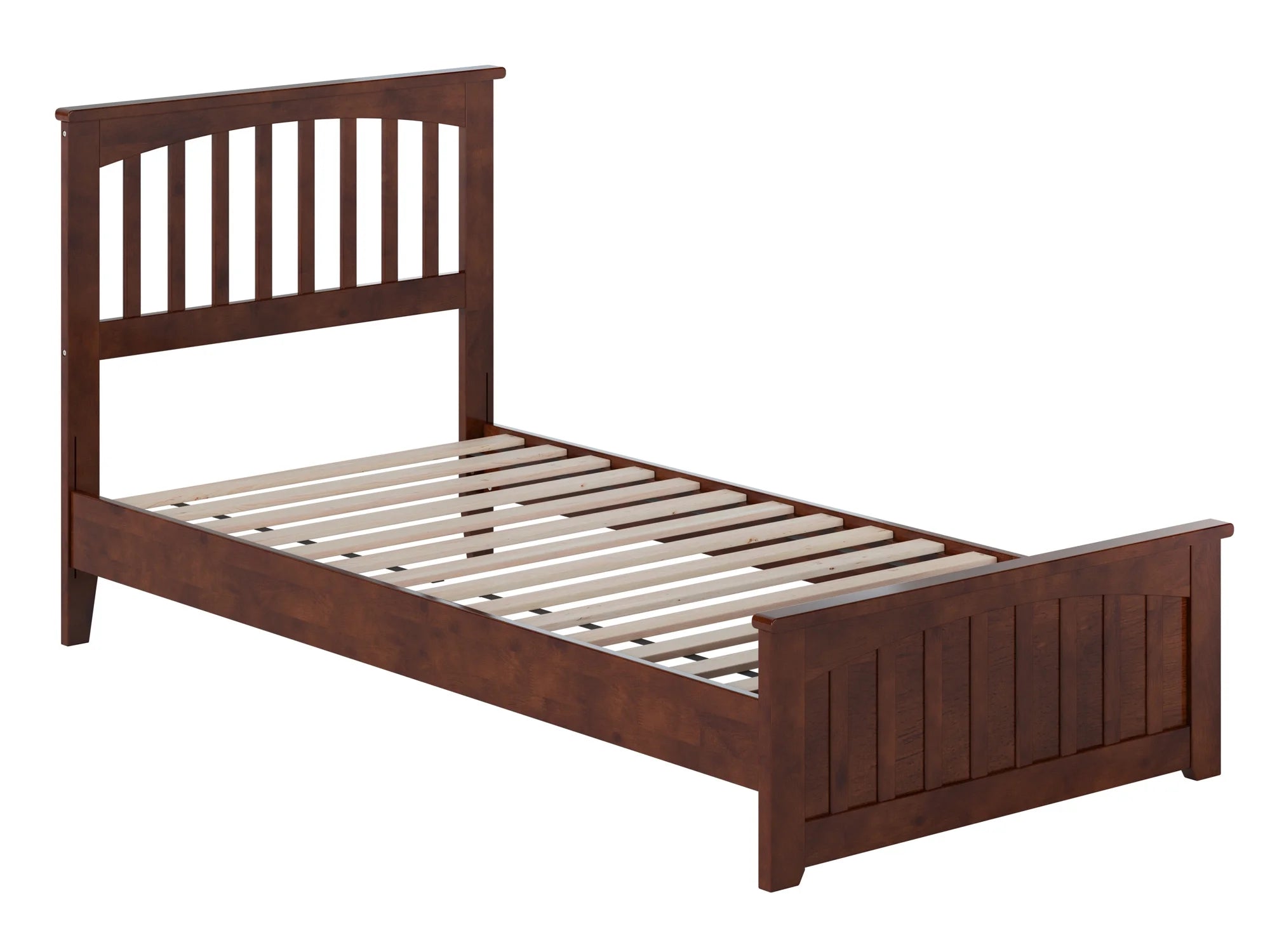 AFI Becket Twin XL Solid Wood Low Profile Platform Bed with Matching Footboard, Walnut