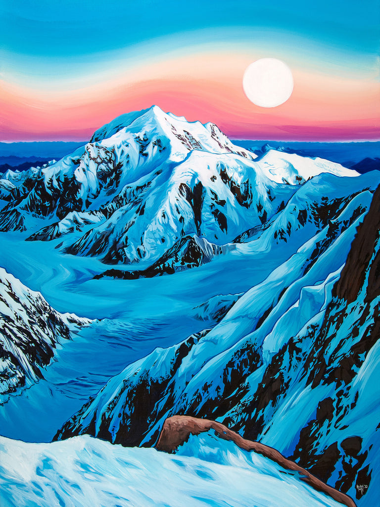 Alpenglow at Big Sky - Mountain Painting