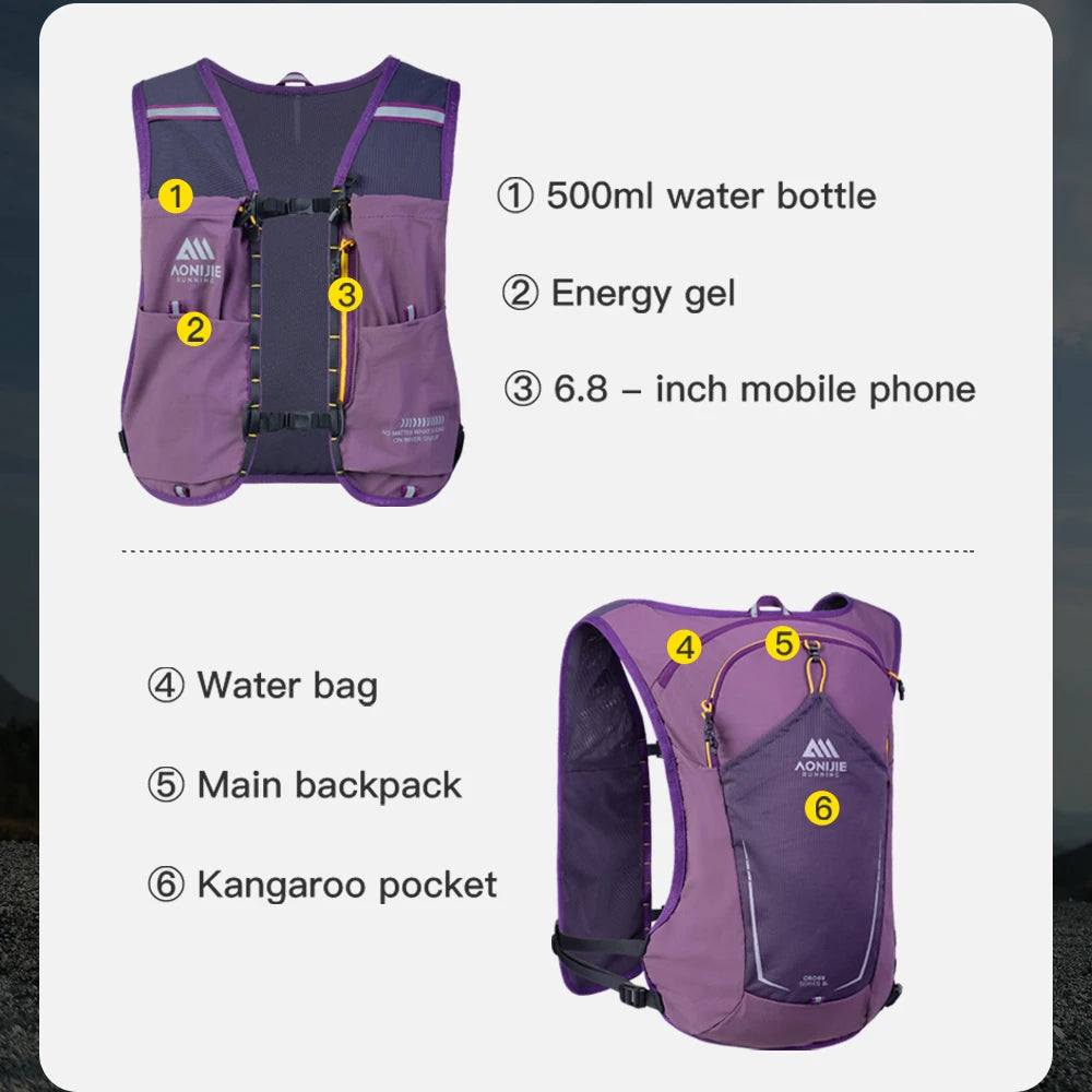 AONIJIE 8L Running Hydration Vest, Lightweight Breathable-C9125 - Image 5