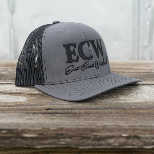 East Coast Waterfowl Heather Grey / Black ECW Script Patch