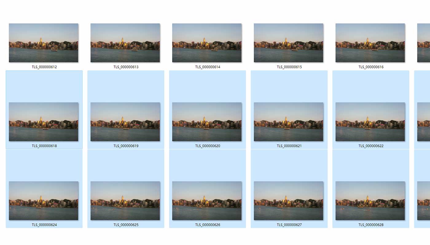 Select the photos you want to feature in the time lapse