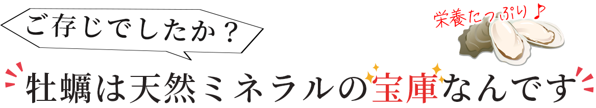 牡蠣は天然ミネラルの宝庫です