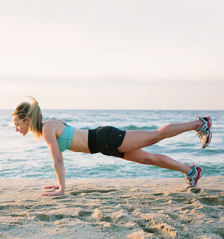 Katie Working Out on a Beach